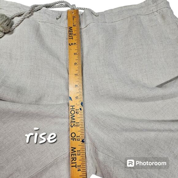 Talbots 100% Linen Cropped Wide Leg Flare Pants Size 16 *Read* - Picture 13 of 14